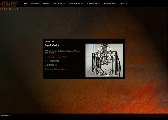 Bent Metal website (2009)