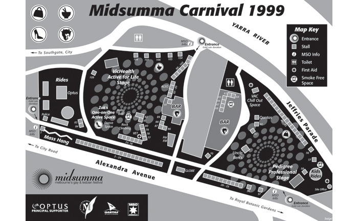 Midsumma Carnival 1999 map