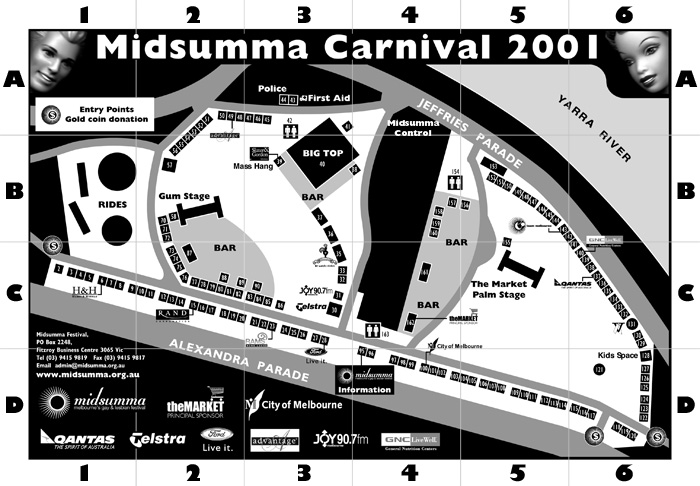 Midsumma Carnival 2001 map