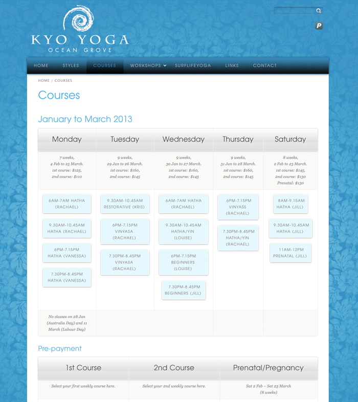 Kyo Yoga website