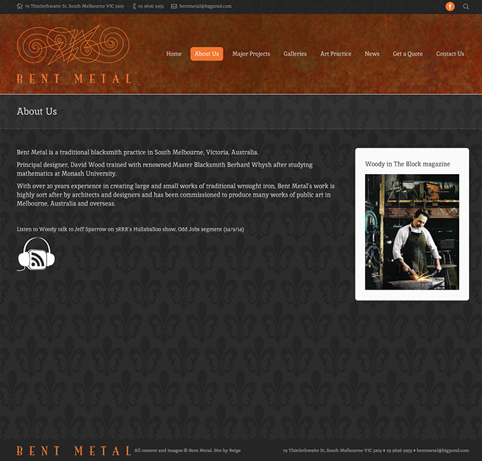Bent Metal website (2015)