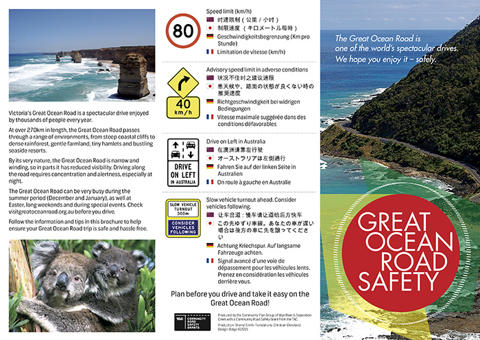 Great Ocean Road safety brochure